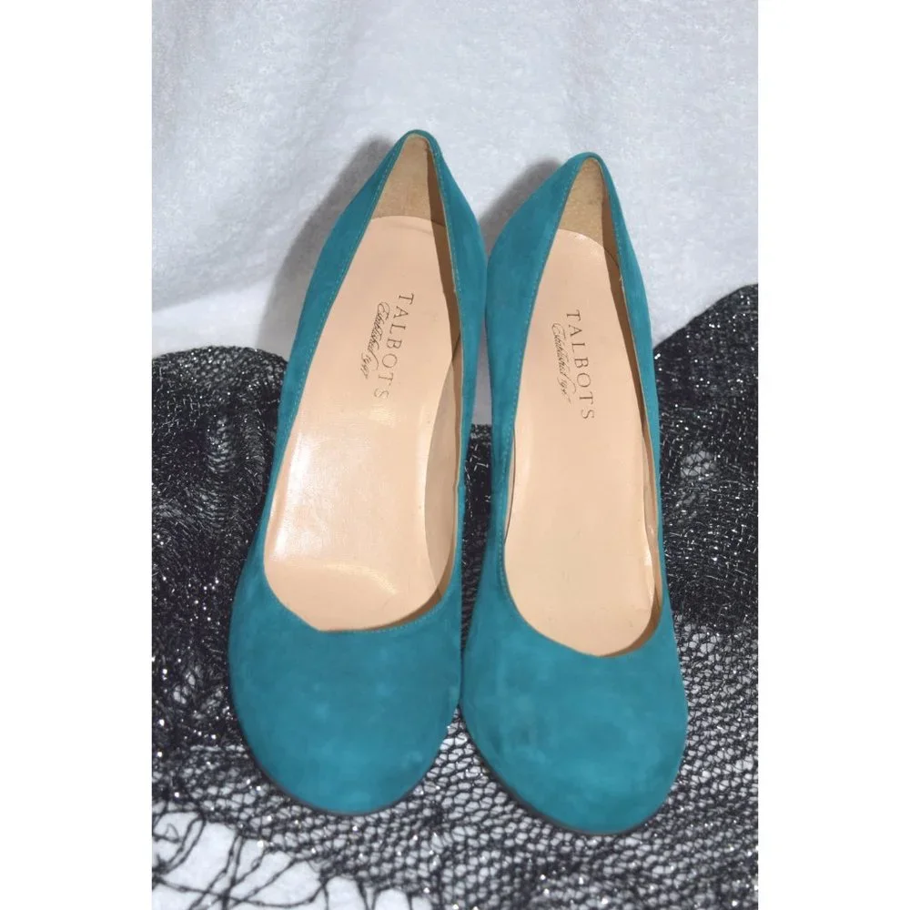Talbots Teal Suede Stilletto Heels size 10 - Picture 4 of 5